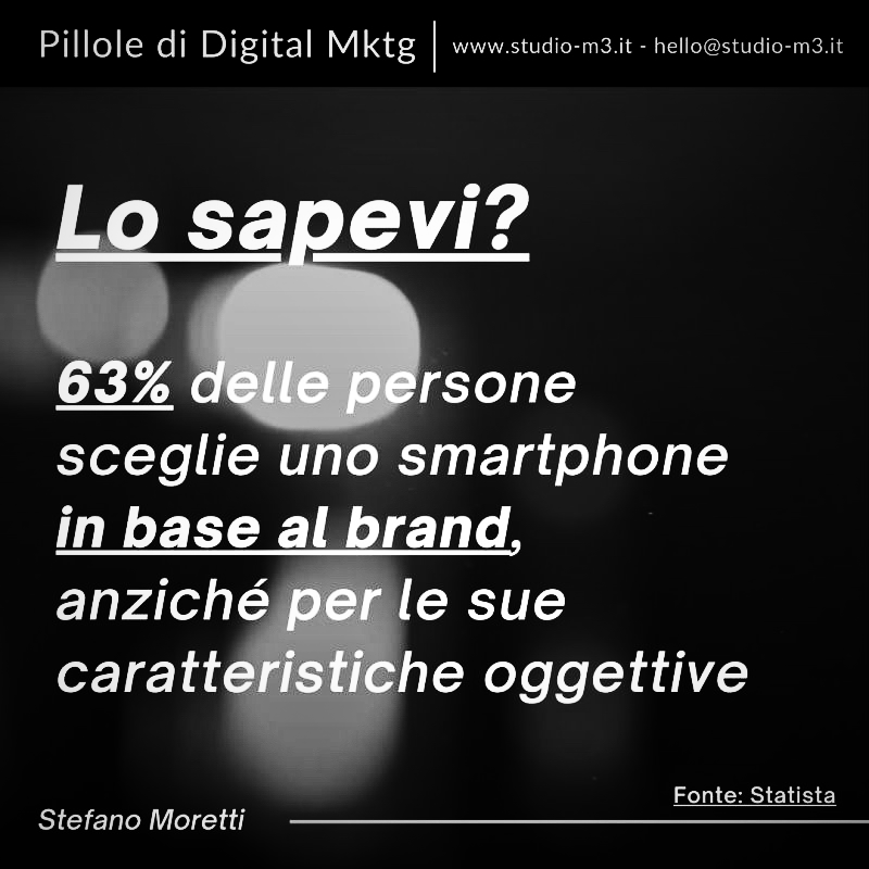 Il 63% delle persone sceglie uno smartphone in base al brand, anziché per le sue caratteristiche oggettive